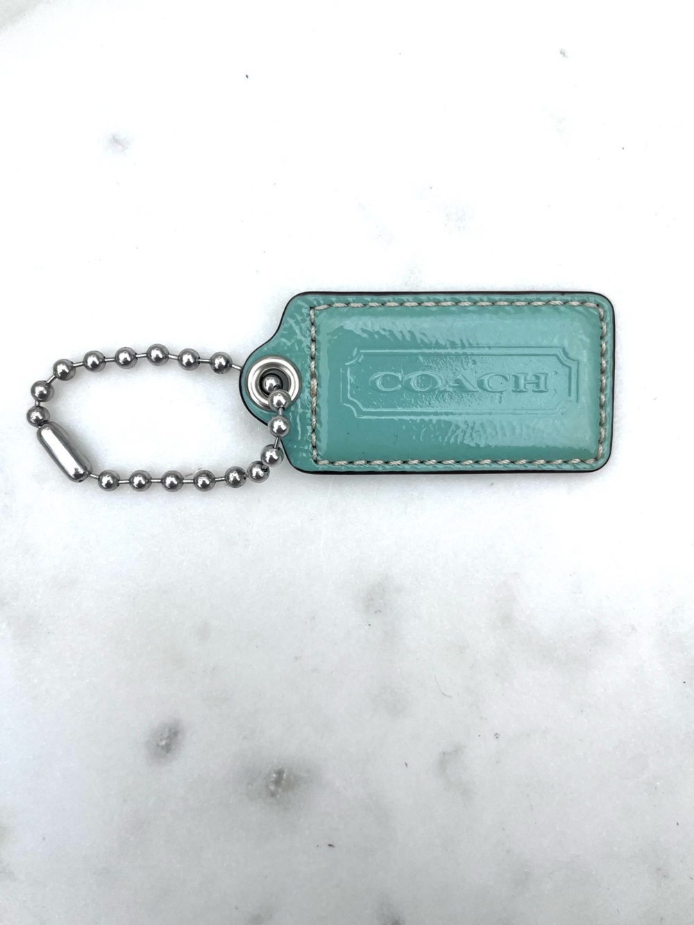 COACH Vintage Patent Leather Hang Tag, Light Blue